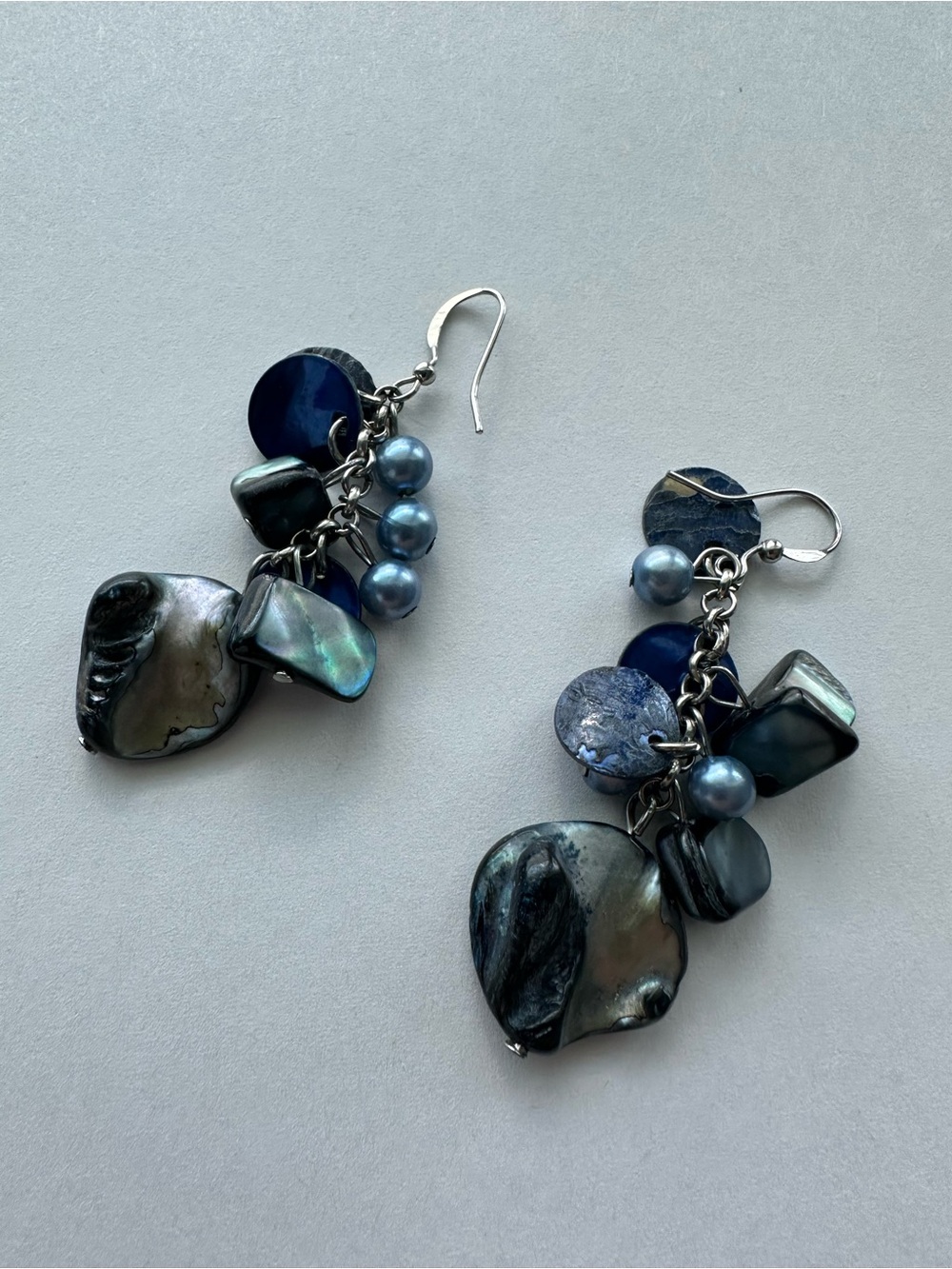 Blue Multi-Stone Dangle Earrings